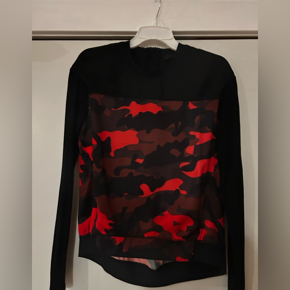 L.A.M.B. Black and Red Patterned Top